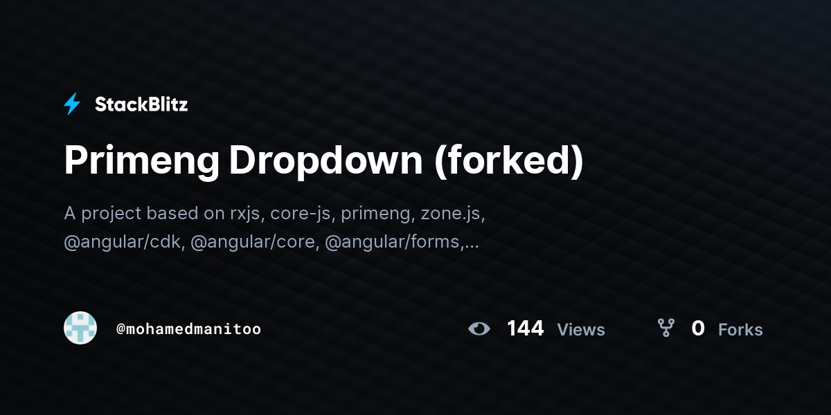 Primeng Dropdown (forked) - StackBlitz