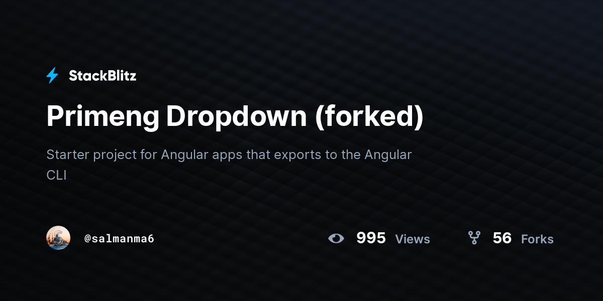 Primeng Dropdown (forked) - StackBlitz