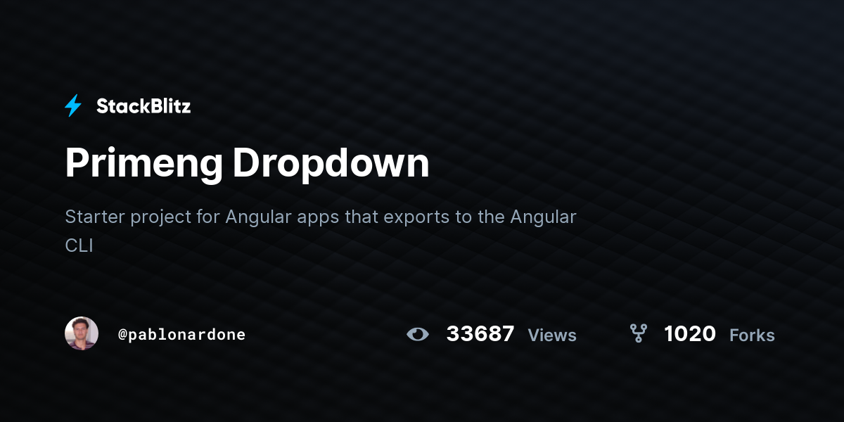 Primeng Dropdown - StackBlitz
