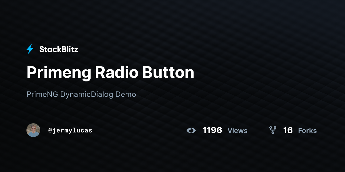 Primeng Radio Button - StackBlitz