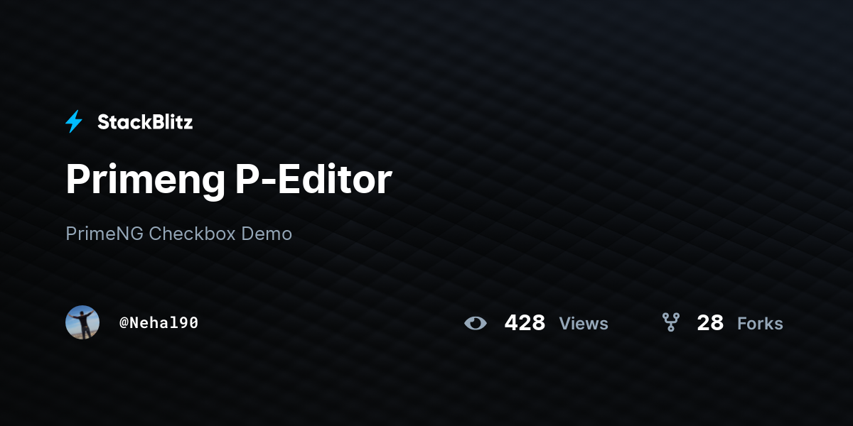 Primeng P-Editor - StackBlitz