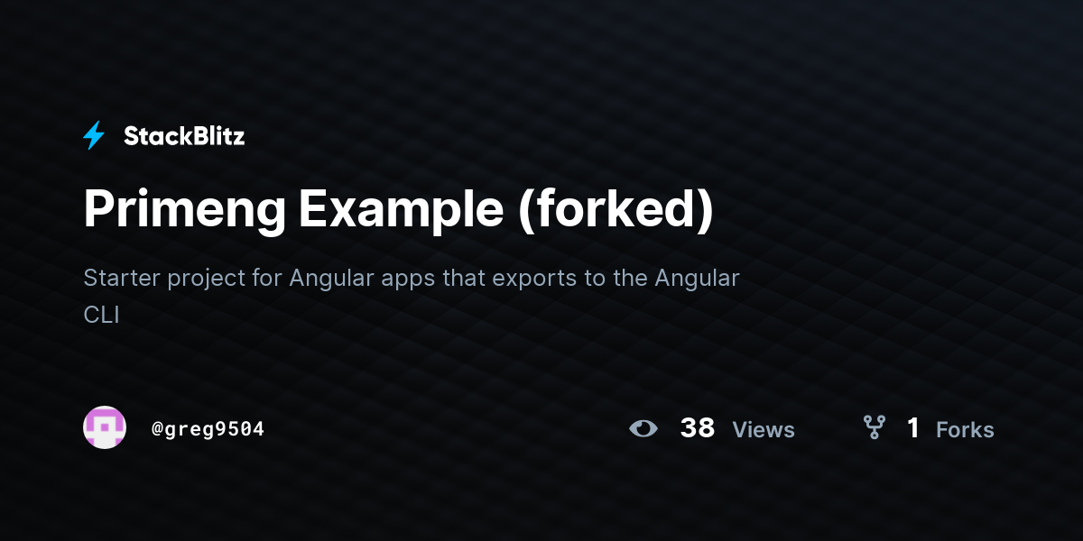Primeng Example (forked) - StackBlitz