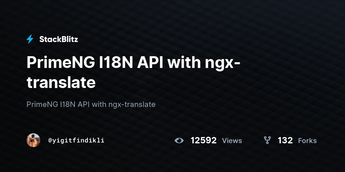 PrimeNG I18N API With Ngx-translate - StackBlitz