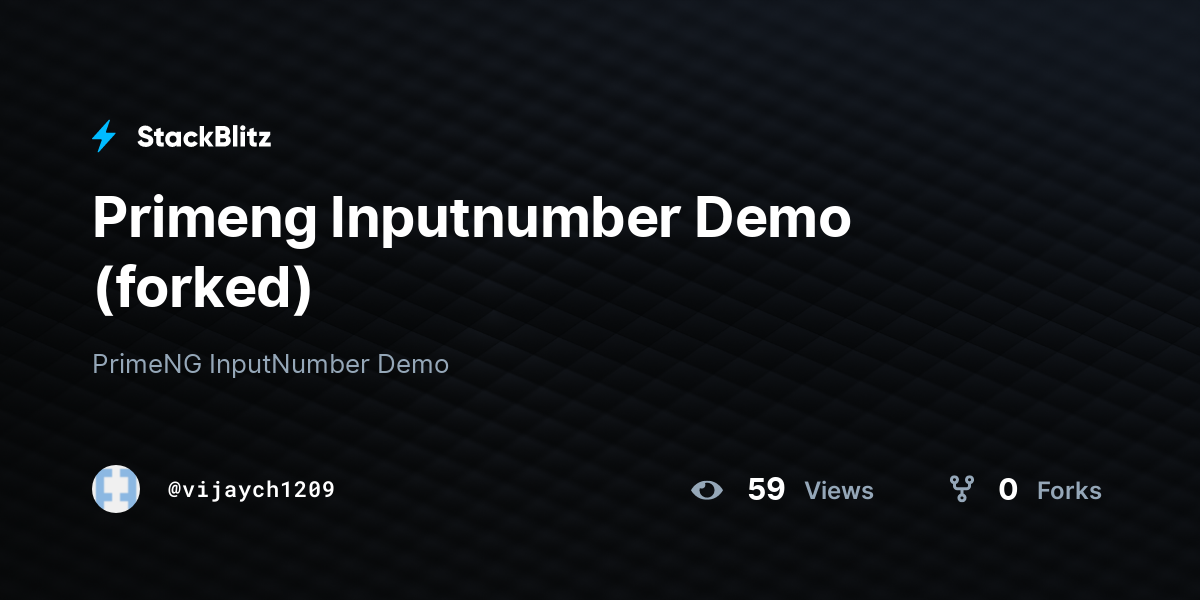 Primeng inputnumber demo forked stackblitz