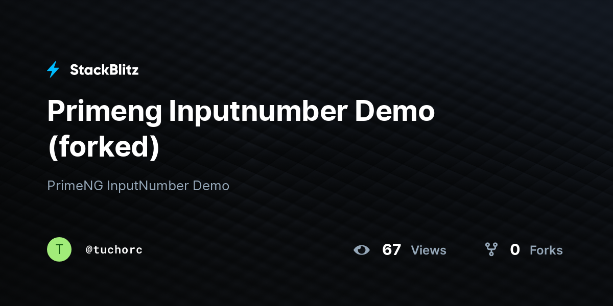 Primeng inputnumber demo forked stackblitz