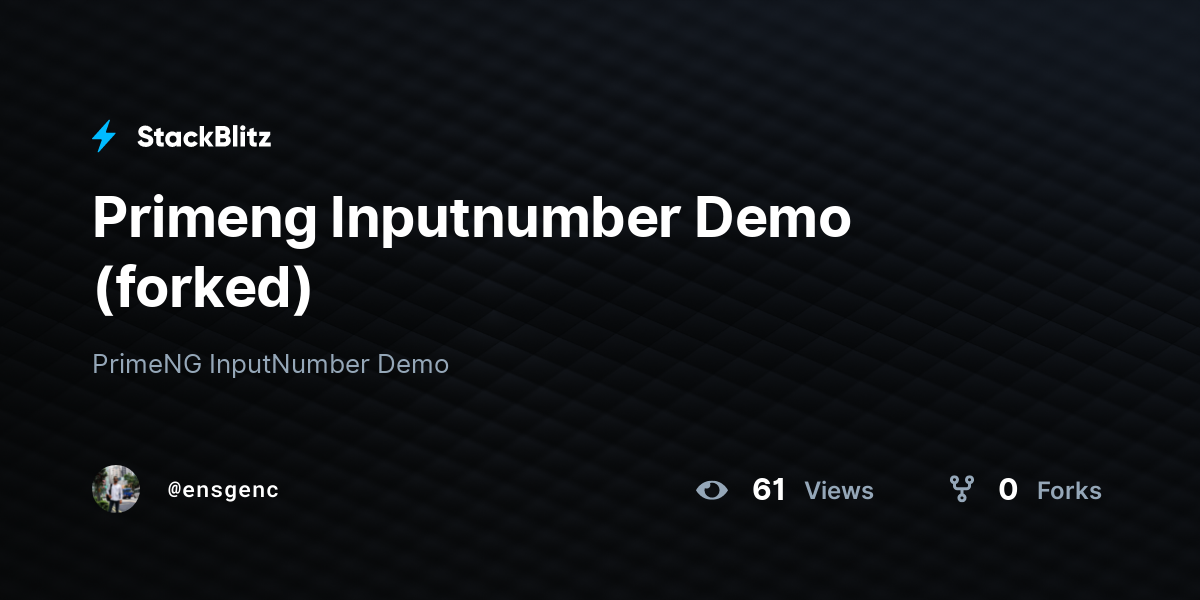 Primeng inputnumber demo forked stackblitz