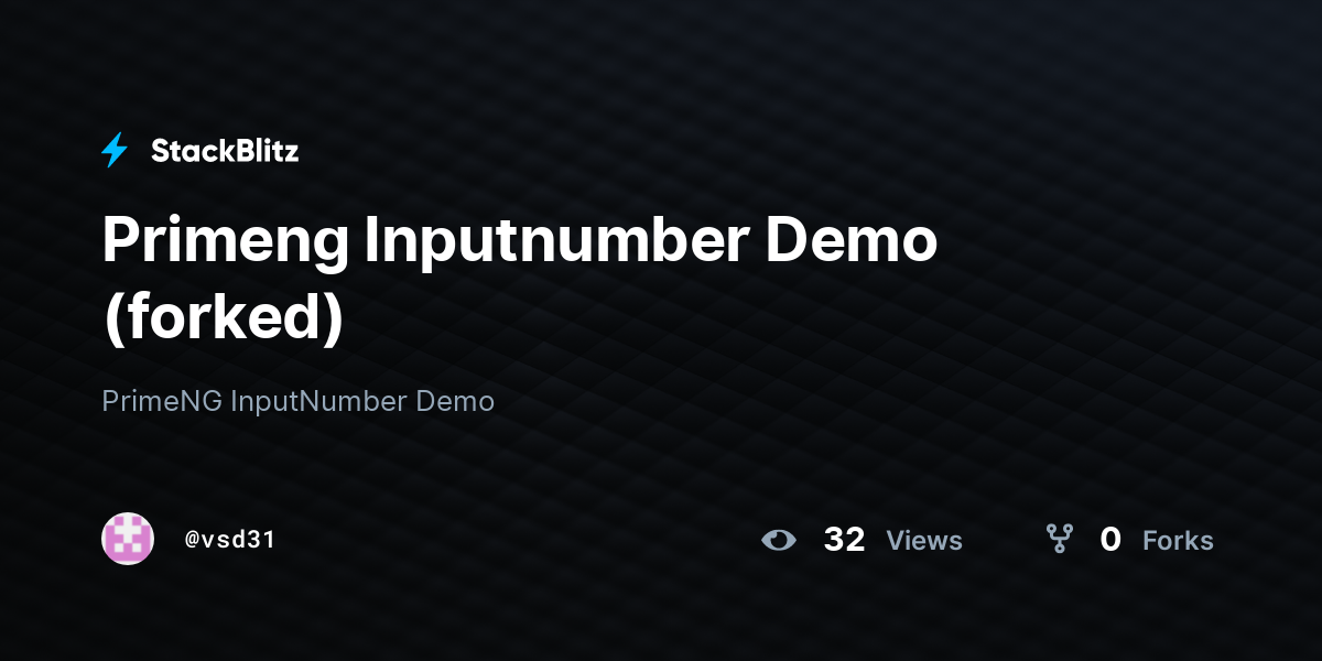 Primeng Inputnumber Demo forked StackBlitz
