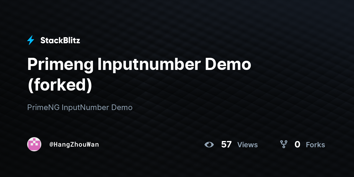 Primeng Inputnumber Demo forked StackBlitz