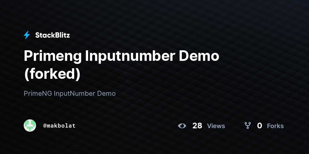 Primeng Inputnumber Demo forked StackBlitz