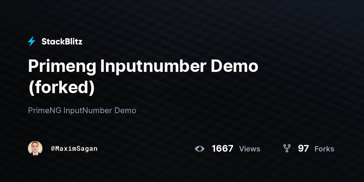 Primeng Inputnumber Demo forked StackBlitz