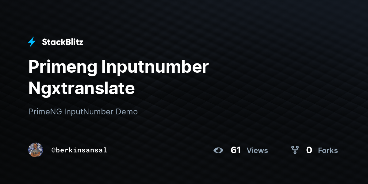 Primeng Inputnumber Ngxtranslate - StackBlitz