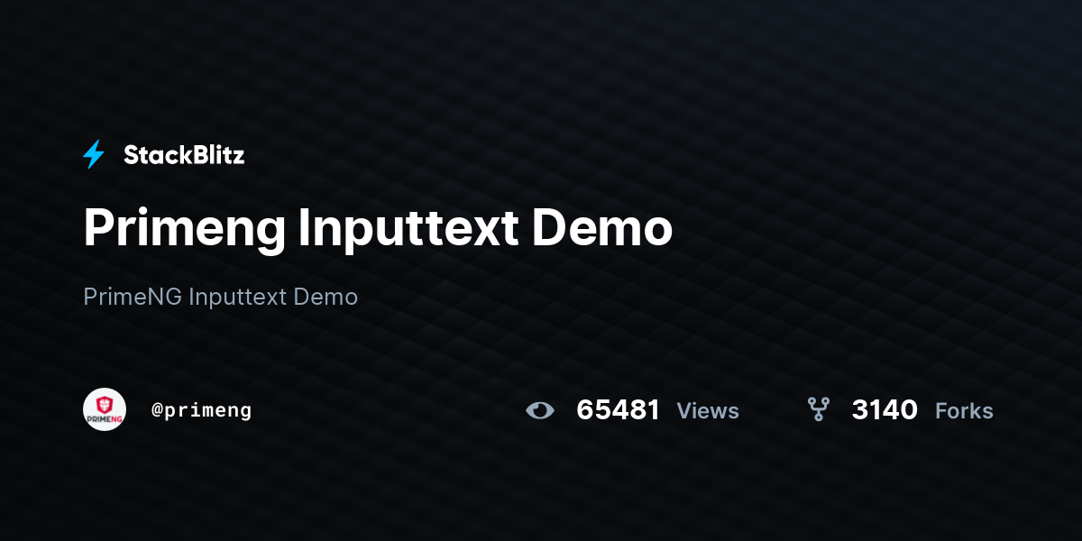 Primeng Inputtext Demo - StackBlitz