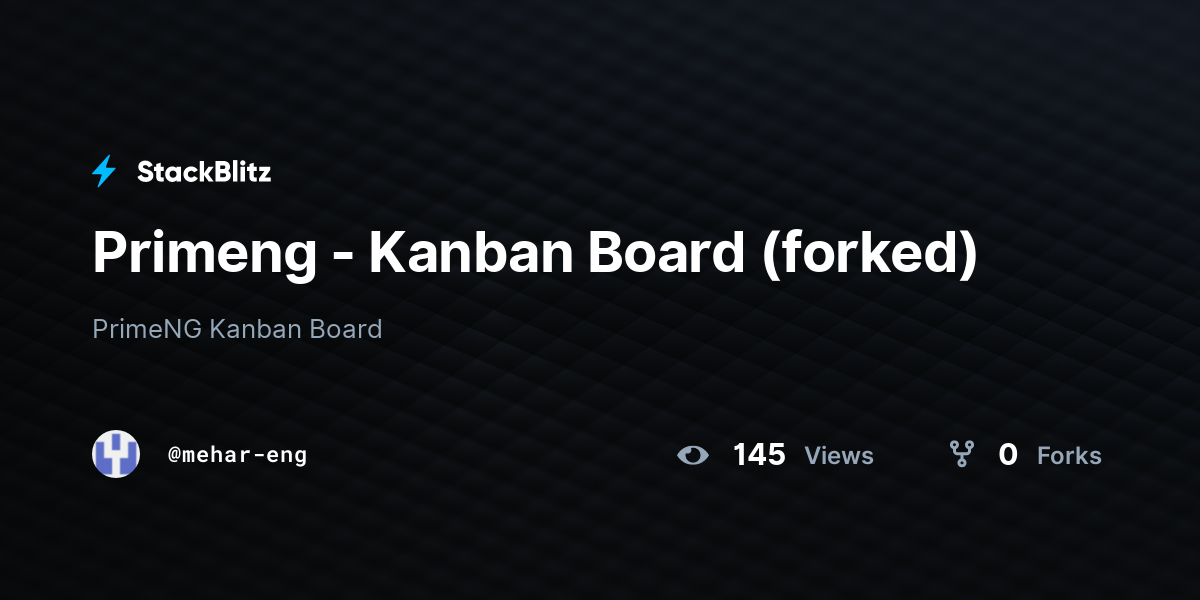 Primeng - Kanban Board (forked) - StackBlitz