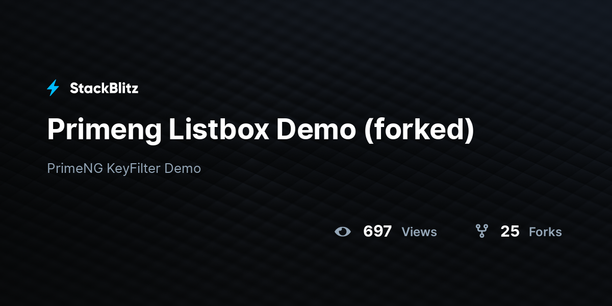 Primeng Listbox Demo (forked) - StackBlitz