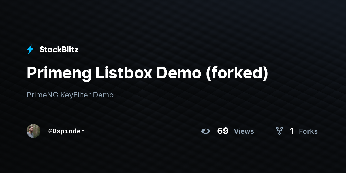 Primeng Listbox Demo (forked) - StackBlitz