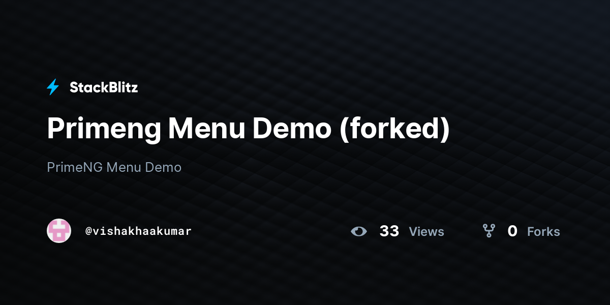 Primeng Menu Demo (forked) - StackBlitz