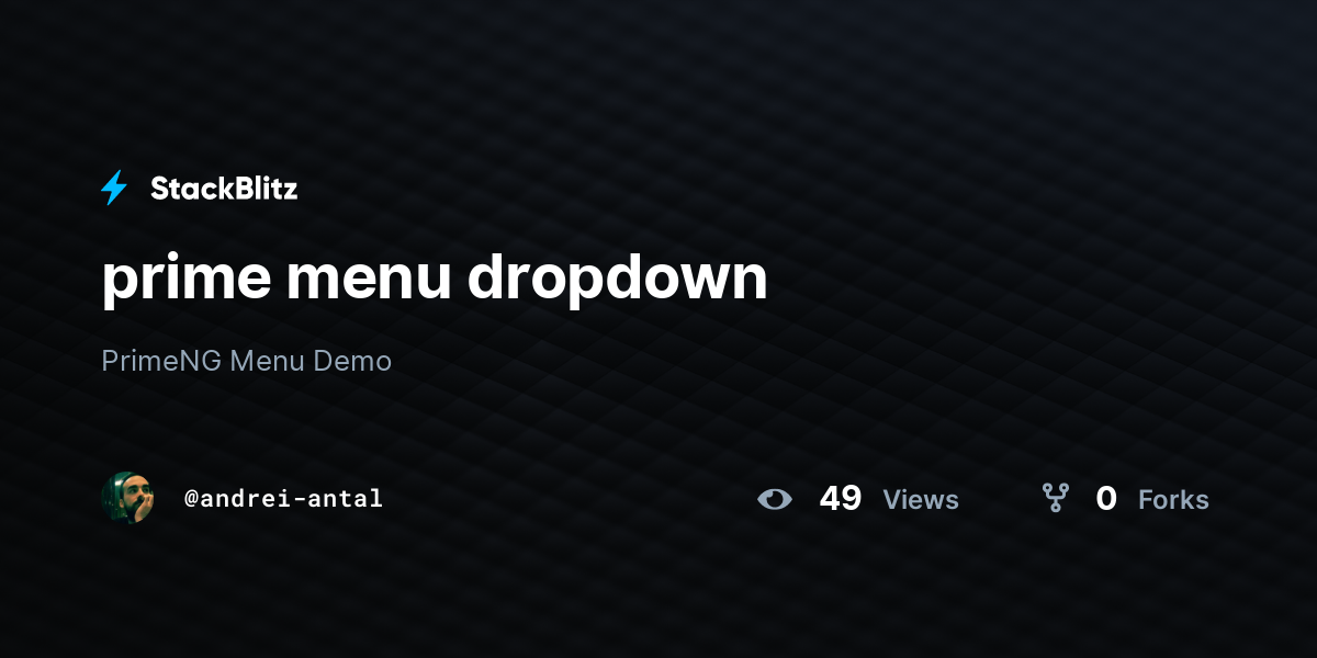 prime menu dropdown - StackBlitz