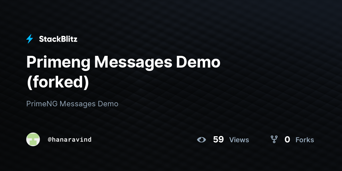 Primeng Messages Demo (forked) - StackBlitz
