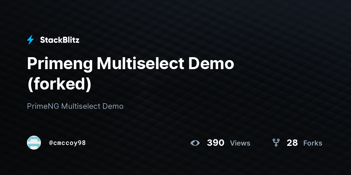 Primeng Multiselect Demo (forked) - StackBlitz