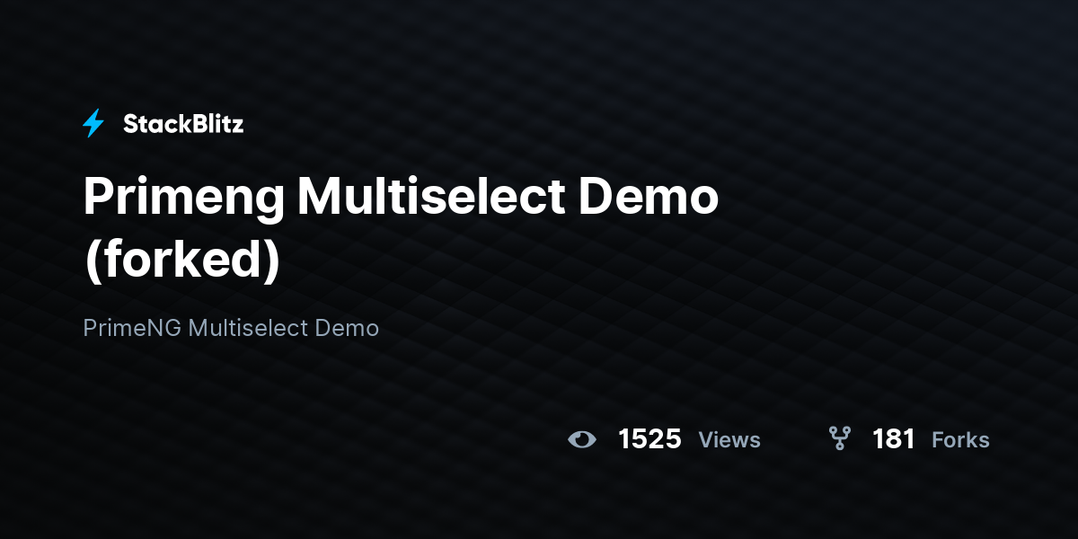 Primeng Multiselect Demo (forked) - StackBlitz