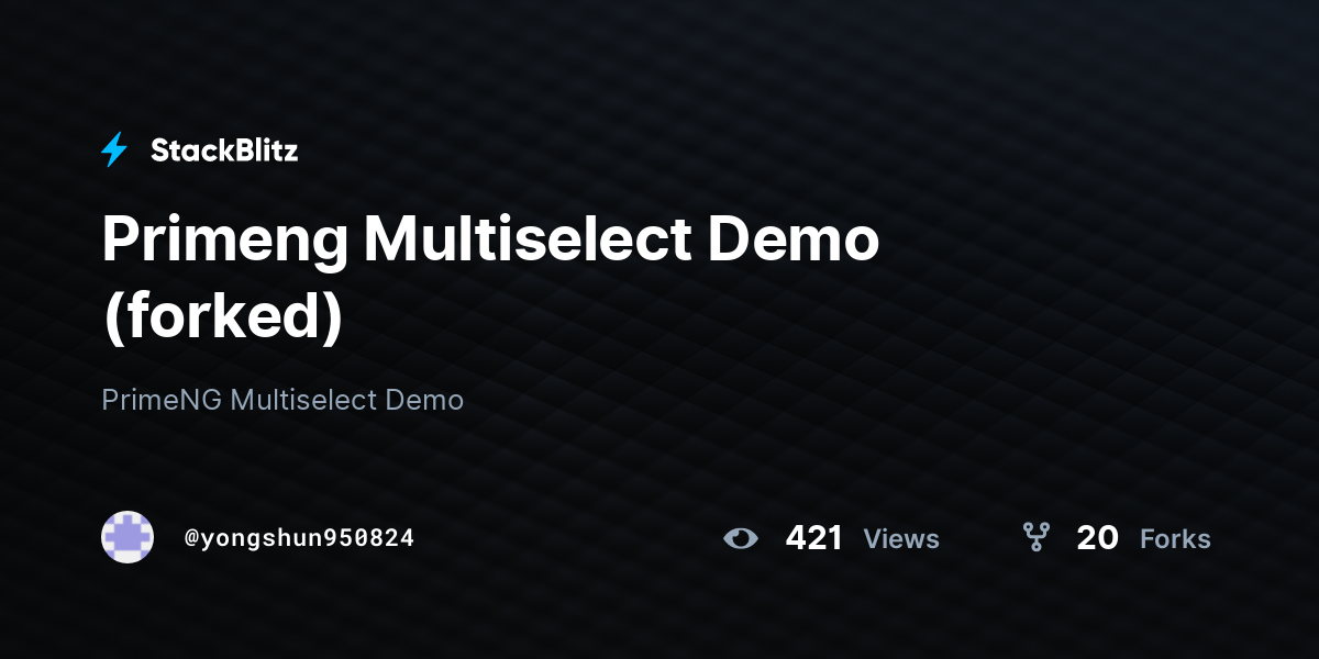 Primeng Multiselect Demo (forked) - StackBlitz