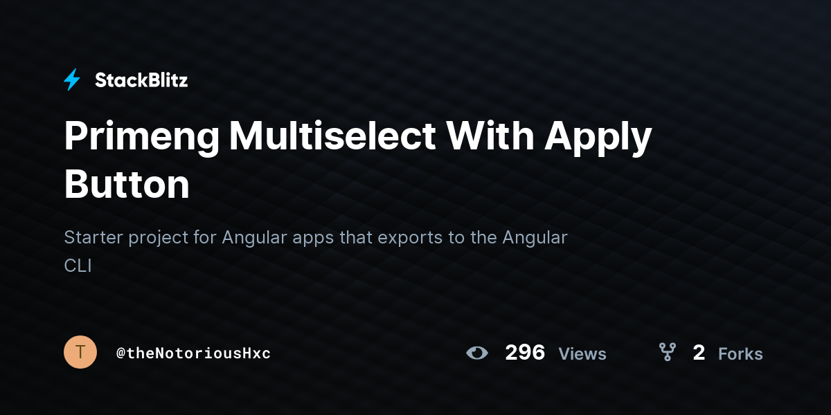 Primeng Multiselect With Apply Button - StackBlitz
