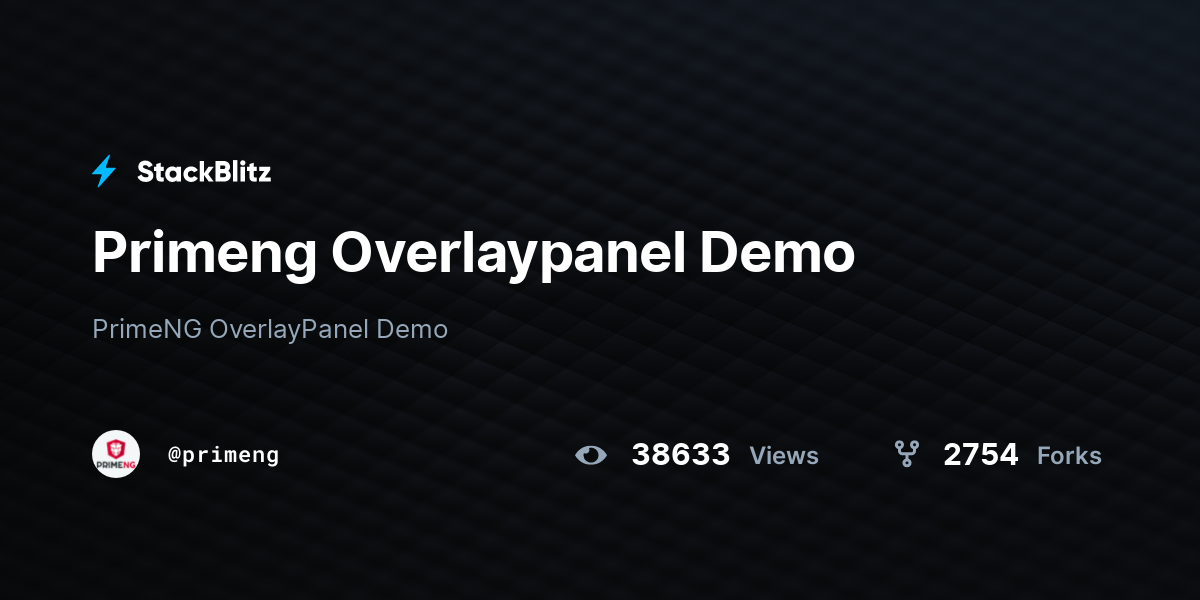 Primeng Overlaypanel Demo - StackBlitz