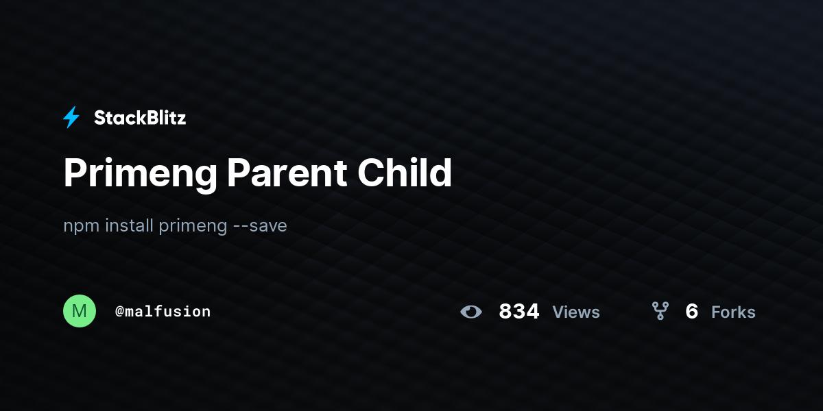 Primeng Parent Child - StackBlitz