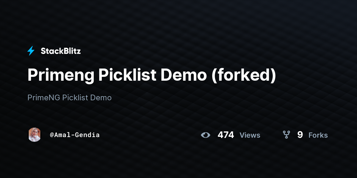 Primeng Picklist Demo (forked) - StackBlitz