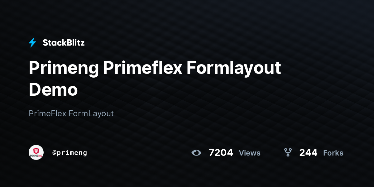 Primeng Primeflex Formlayout Demo - StackBlitz