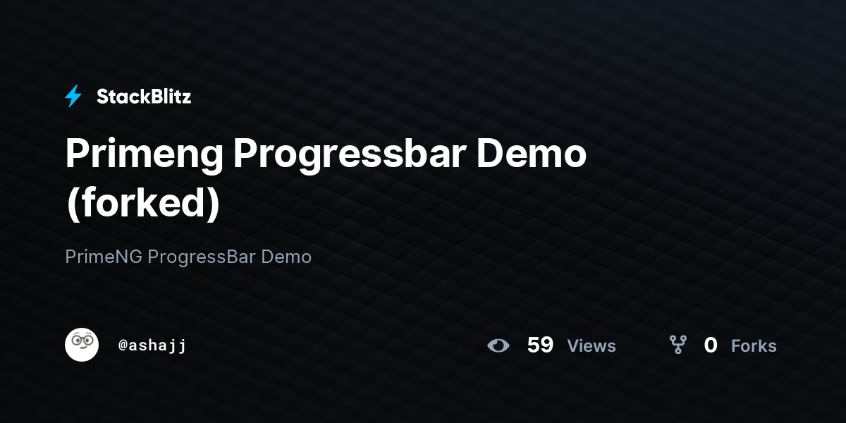 Primeng Progressbar Demo (forked) - StackBlitz