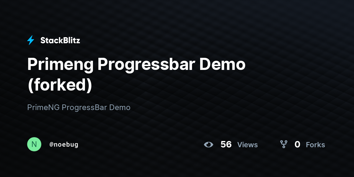 Primeng Progressbar Demo (forked) - StackBlitz