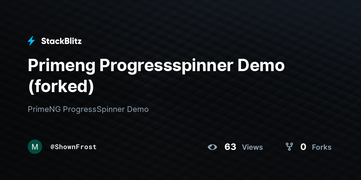 Primeng Progressspinner Demo (forked) - StackBlitz