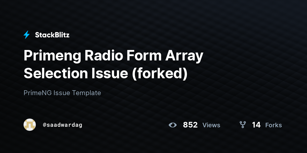 Primeng Radio Form Array Selection Issue (forked) - StackBlitz