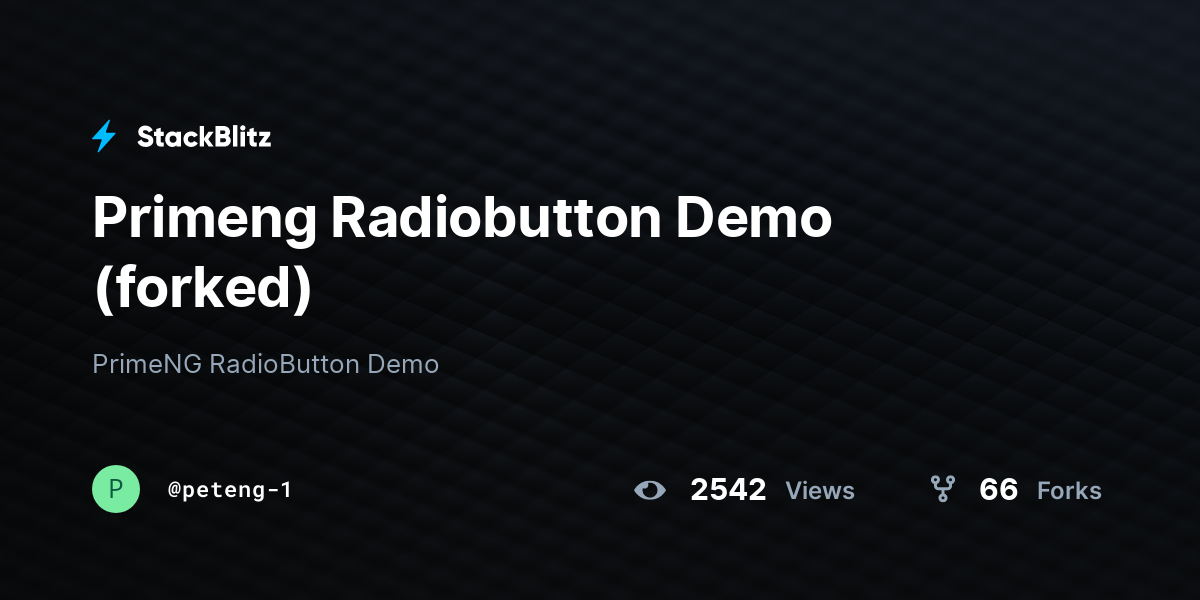 Primeng Radiobutton Demo (forked) - StackBlitz
