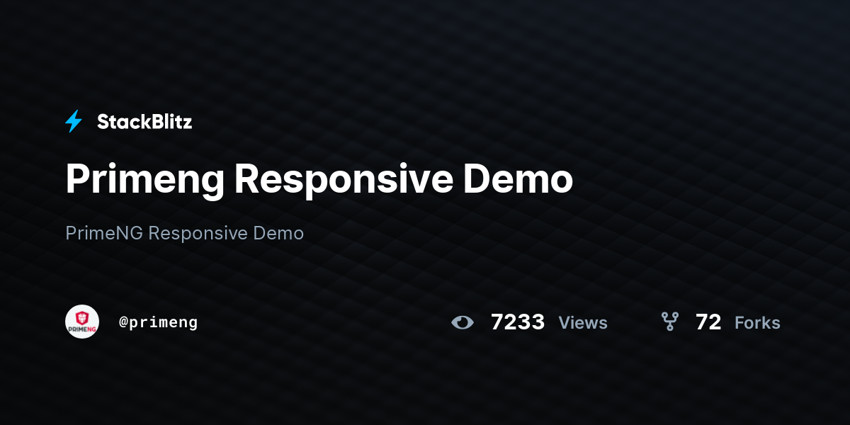 Primeng Responsive Demo - StackBlitz