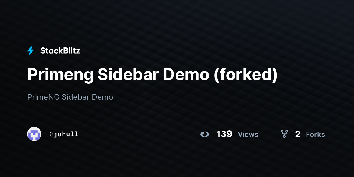 Primeng Sidebar Demo (forked) - StackBlitz
