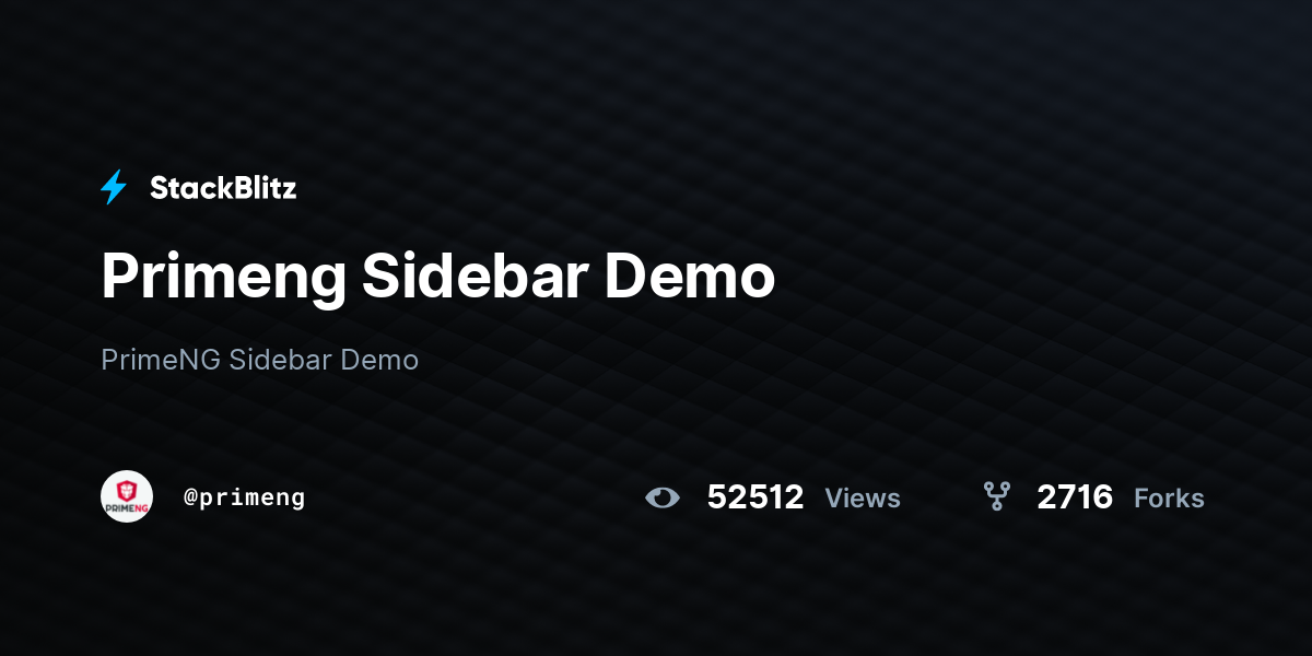 Primeng Sidebar Demo - StackBlitz