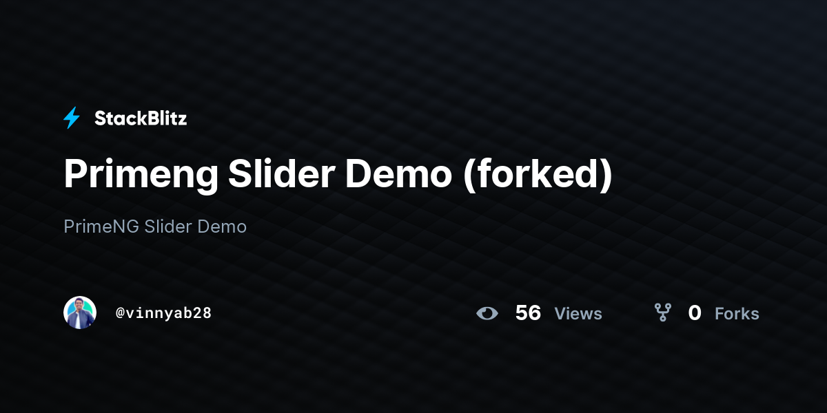 Primeng Slider Demo (forked) - StackBlitz