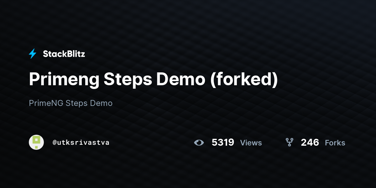 Primeng Steps Demo (forked) - StackBlitz