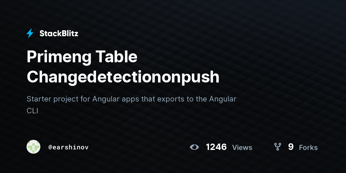 Primeng Table Changedetectiononpush - StackBlitz