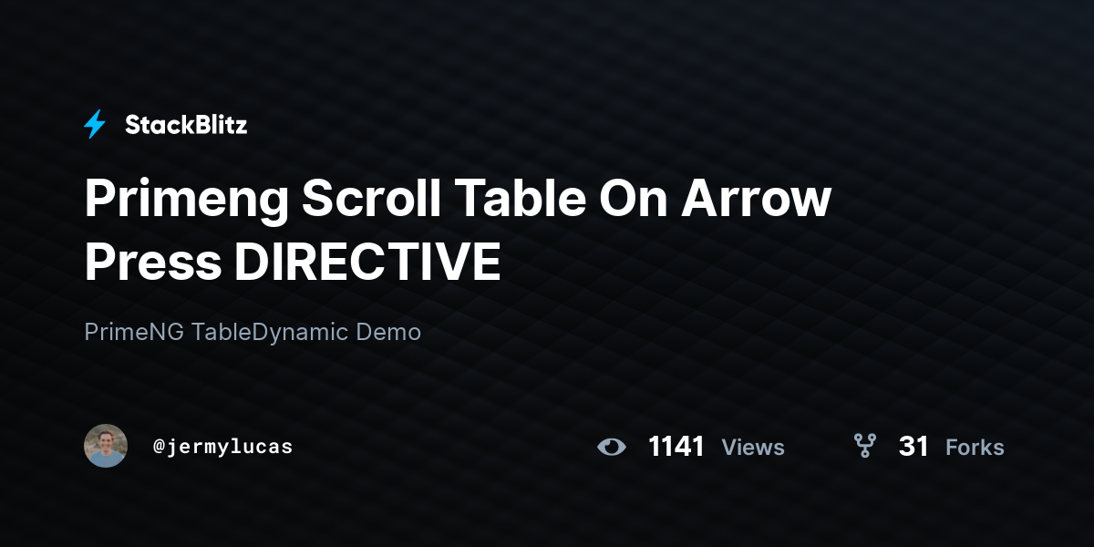 Primeng Scroll Table On Arrow Press DIRECTIVE - StackBlitz
