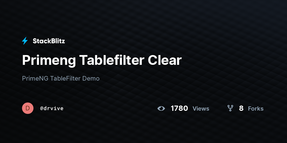 Primeng Tablefilter Clear - StackBlitz
