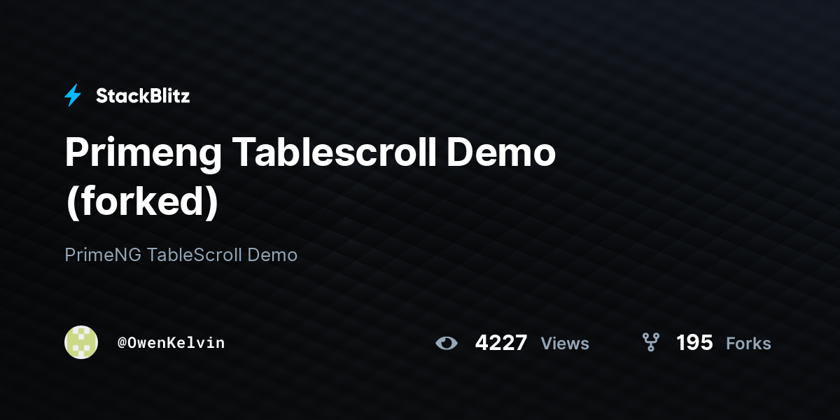 Primeng Tablescroll Demo (forked) - StackBlitz