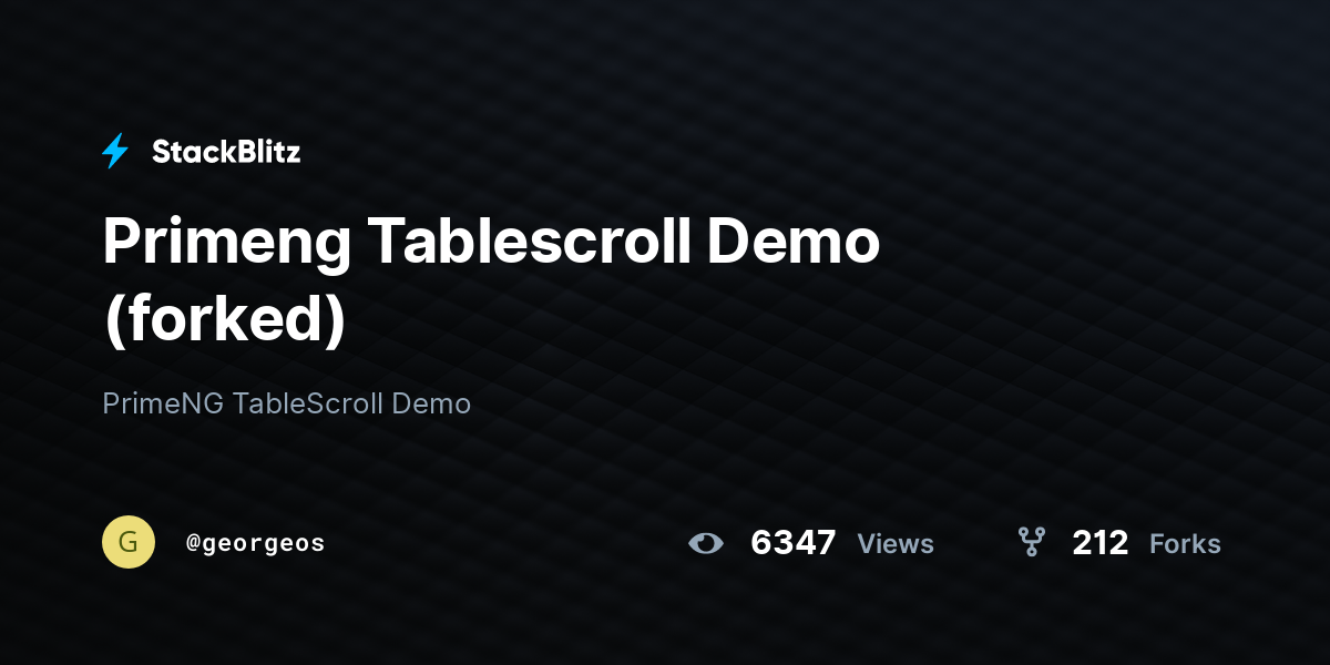 Primeng Tablescroll Demo (forked) - StackBlitz
