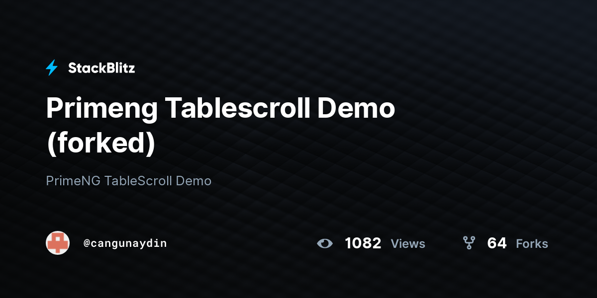 Primeng Tablescroll Demo (forked) - StackBlitz