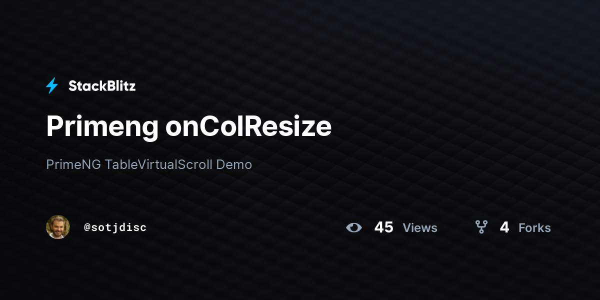 Primeng onColResize - StackBlitz