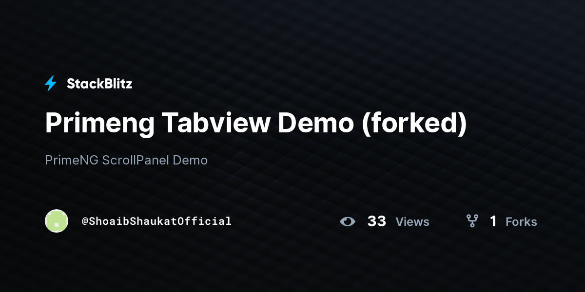 Primeng Tabview Demo (forked) - StackBlitz