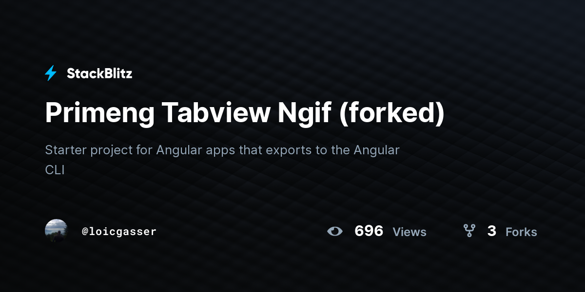 Primeng Tabview Ngif (forked) - StackBlitz