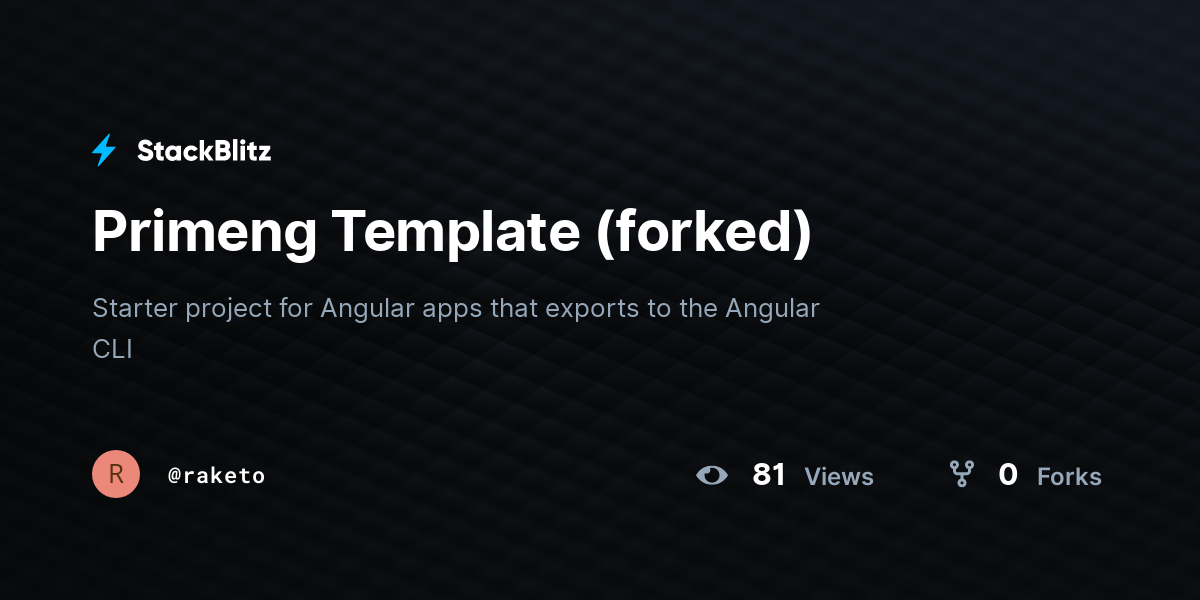 Primeng Template (forked) - StackBlitz